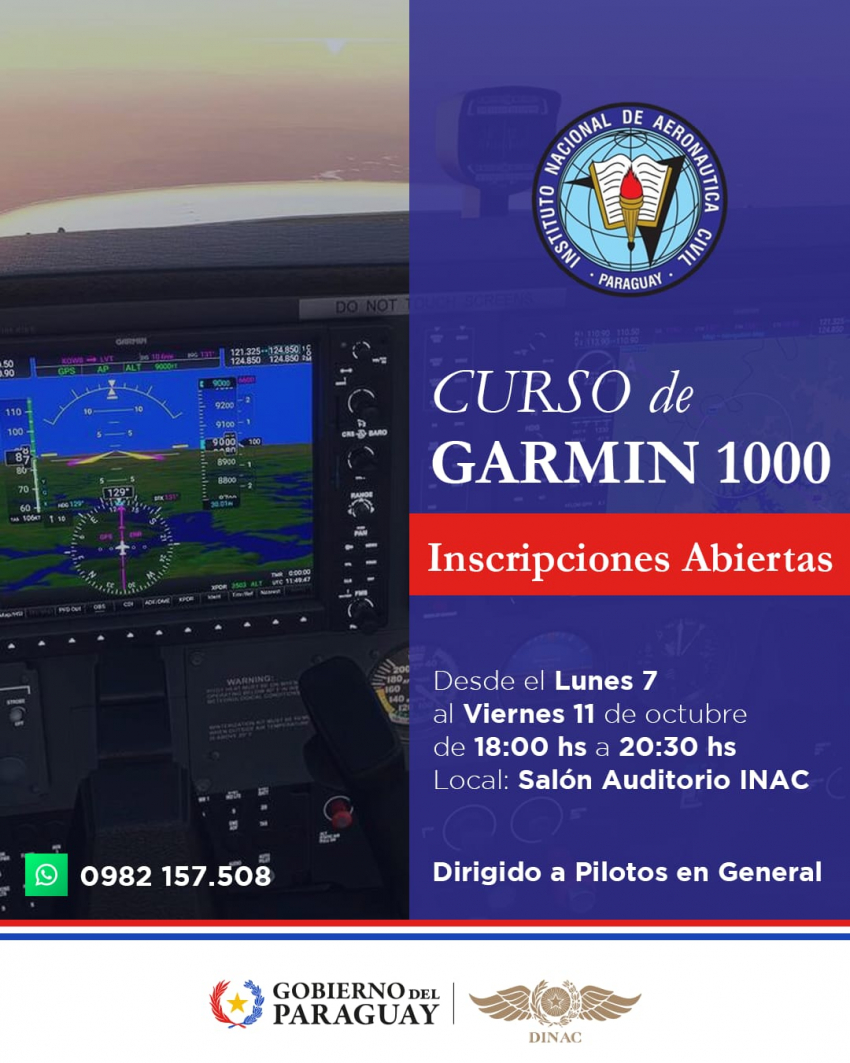 Convocatoria al Curso "GARMIN 1000"