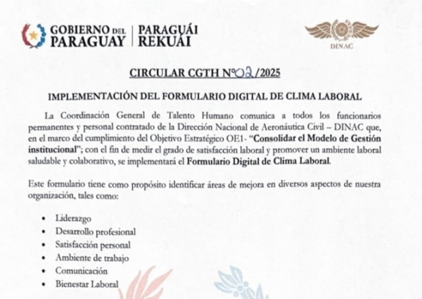 Participa en el Diagnóstico de Clima Laboral - DINAC