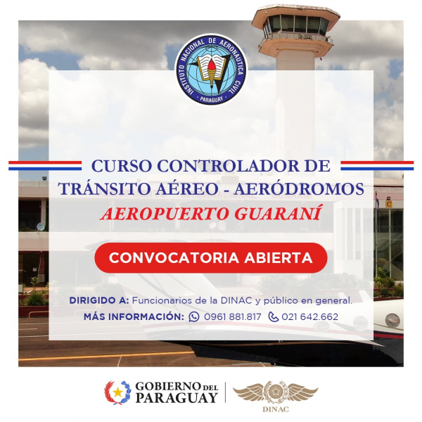 Convocatoria abierta en el Instituto Nacional de Aeronáutica Civil - INAC